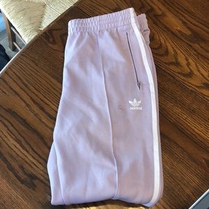 Tight lavender adidas pants